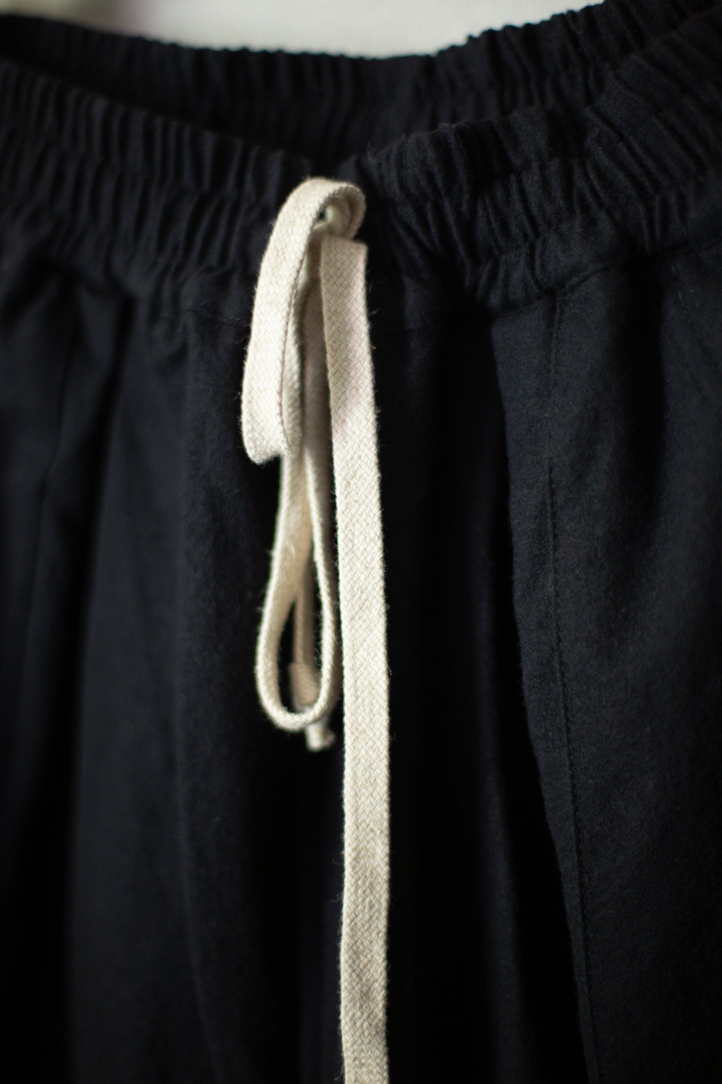 black brushed soft wool cloth wide easy pants