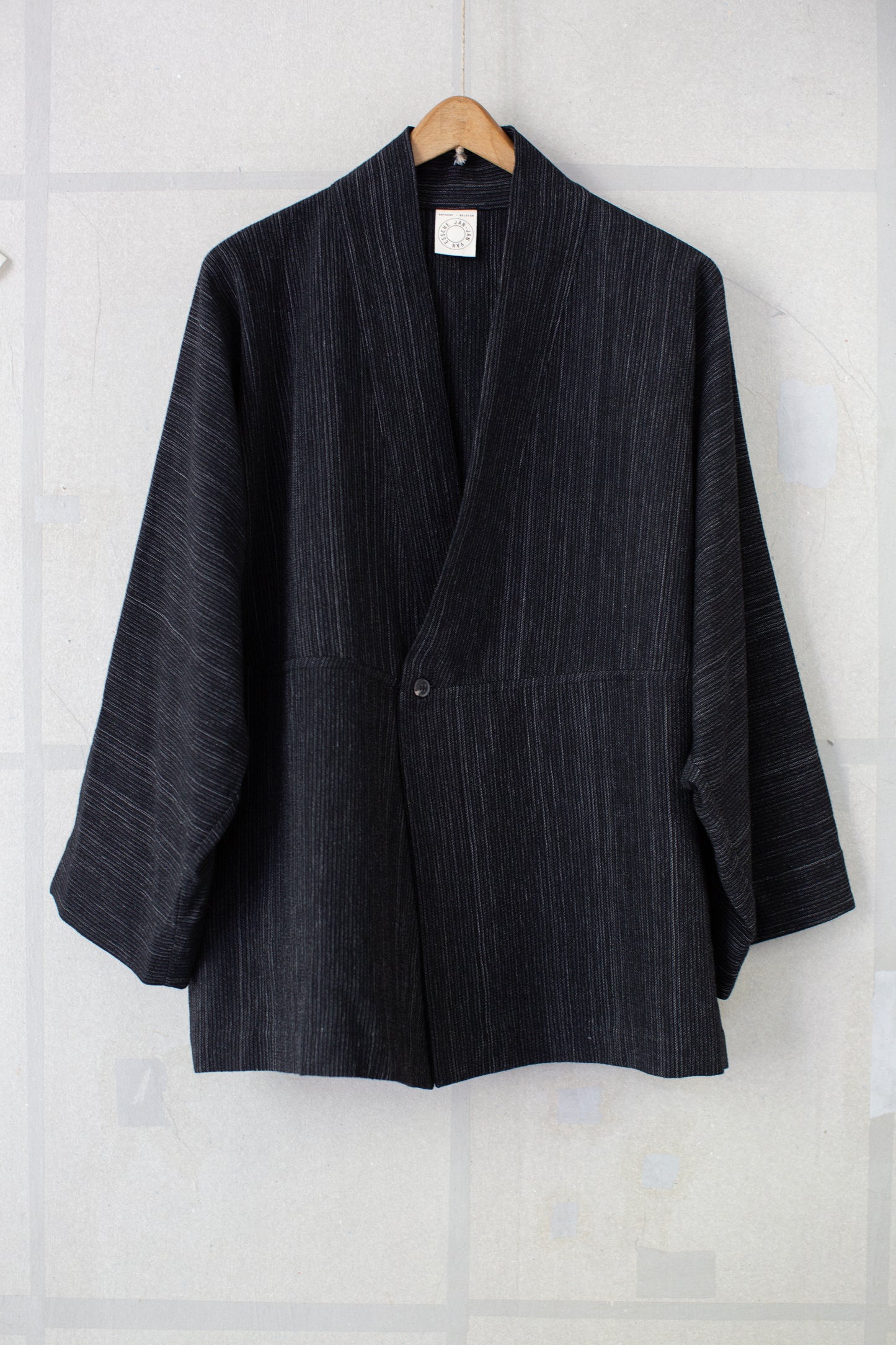 SHIRT#115 - STRIPED WOOL COTTON CLOTH