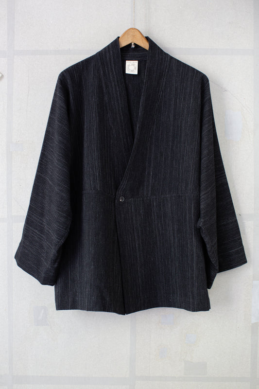 SHIRT#115 - STRIPED WOOL COTTON CLOTH
