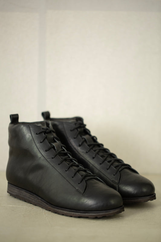 Handmade Oil Cow Leather Hightop Sneakers