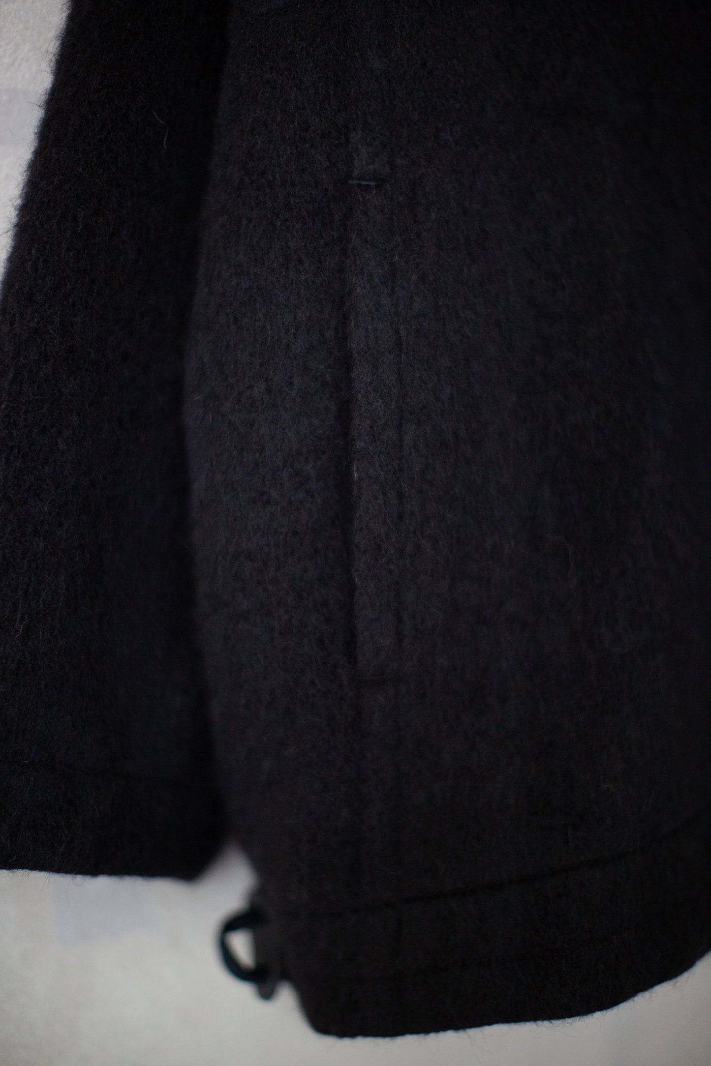 SWEAT#70 - BLACK ALPACA HIGH PILE HERRINGBONE