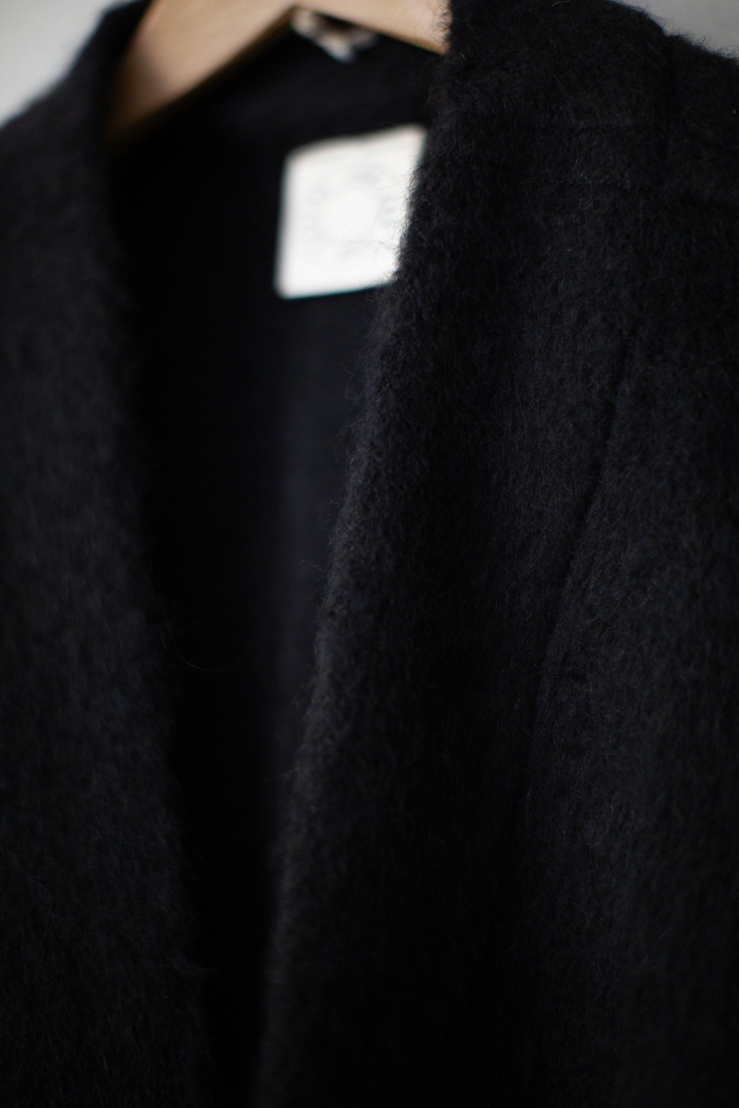 SWEAT#70 - BLACK ALPACA HIGH PILE HERRINGBONE