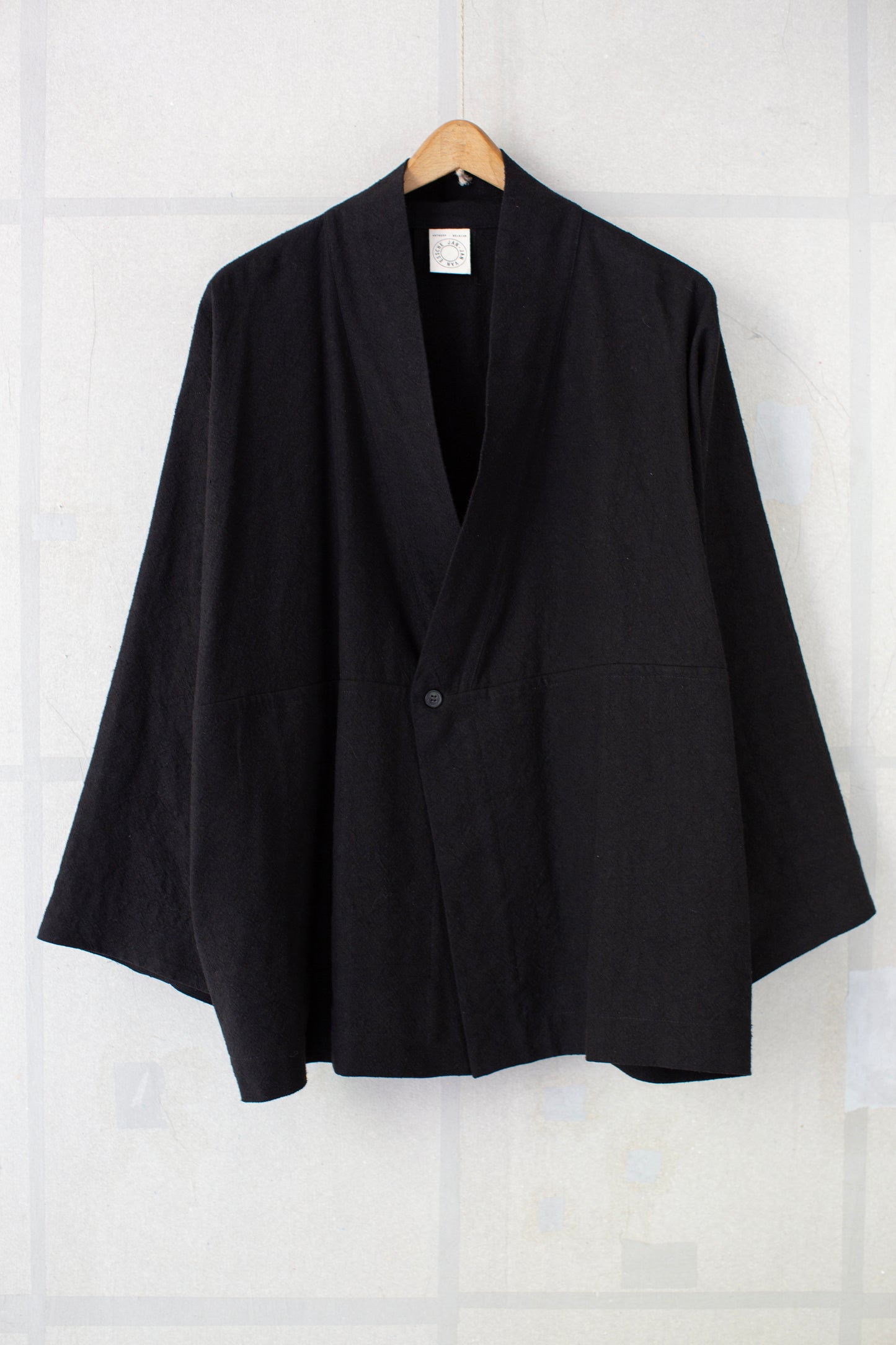 SHIRT#115 - BLACK HEMP SILK NAPPY CLOTH