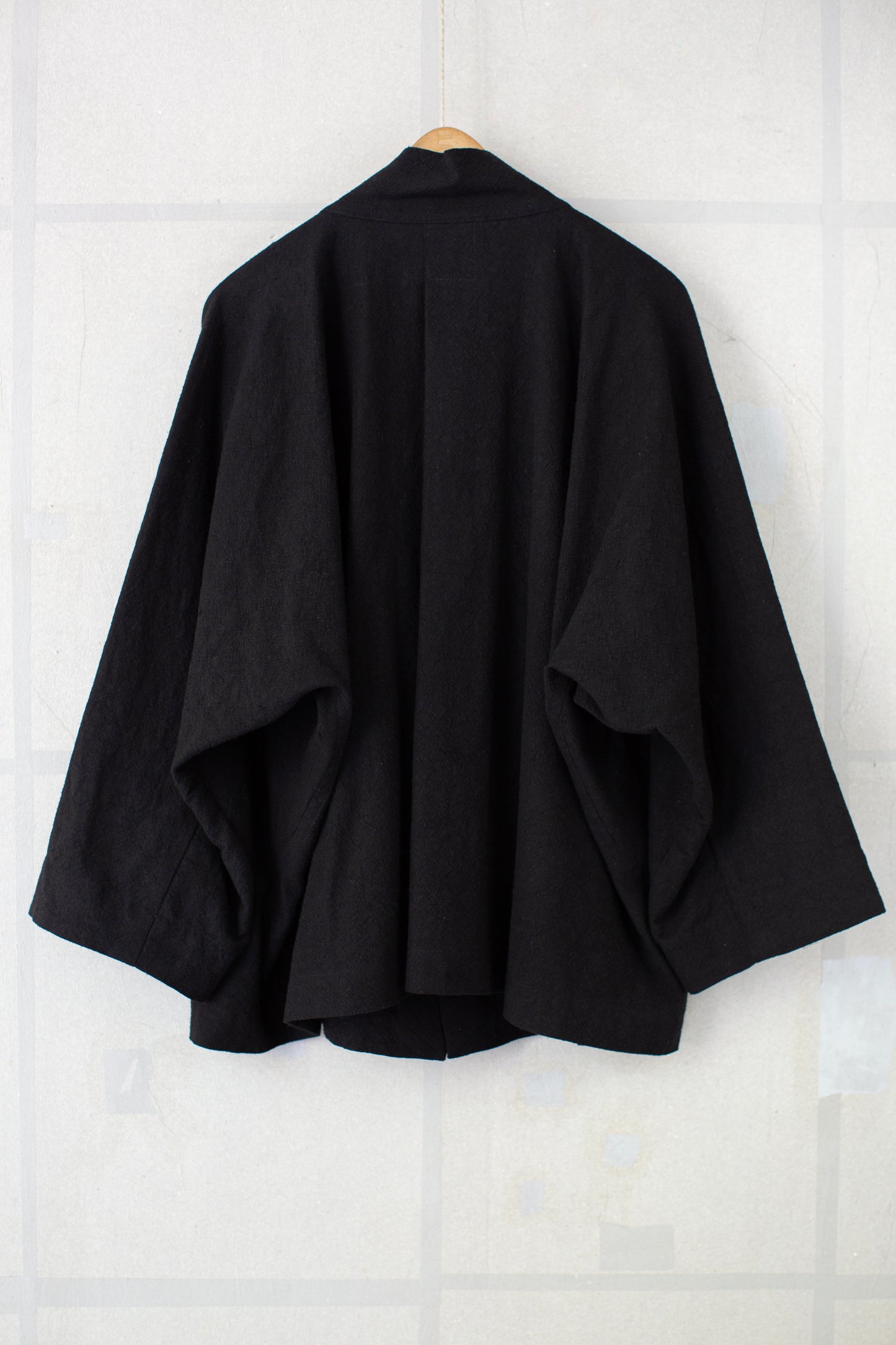 SHIRT#115 - BLACK HEMP SILK NAPPY CLOTH