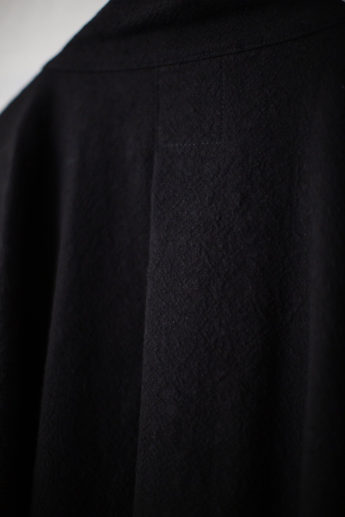 SHIRT#115 - BLACK HEMP SILK NAPPY CLOTH