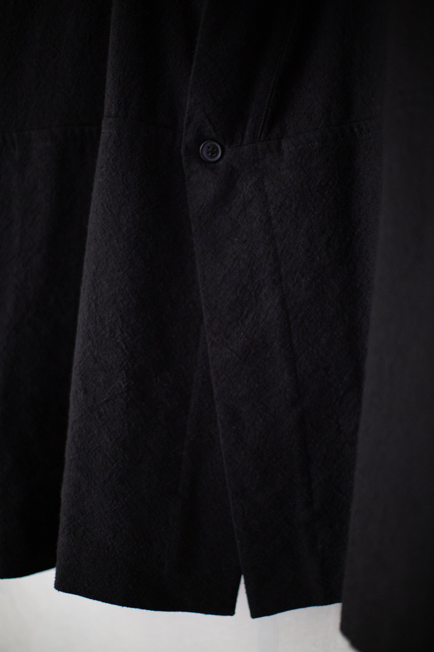 SHIRT#115 - BLACK HEMP SILK NAPPY CLOTH