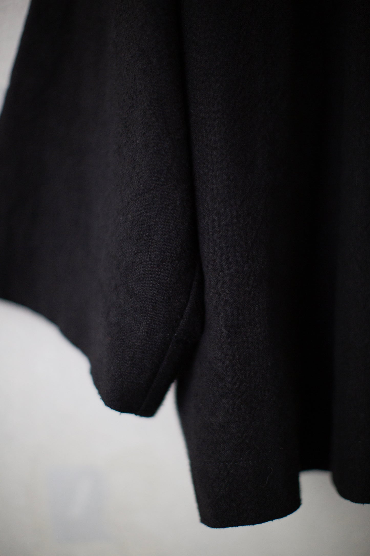 SHIRT#115 - BLACK HEMP SILK NAPPY CLOTH
