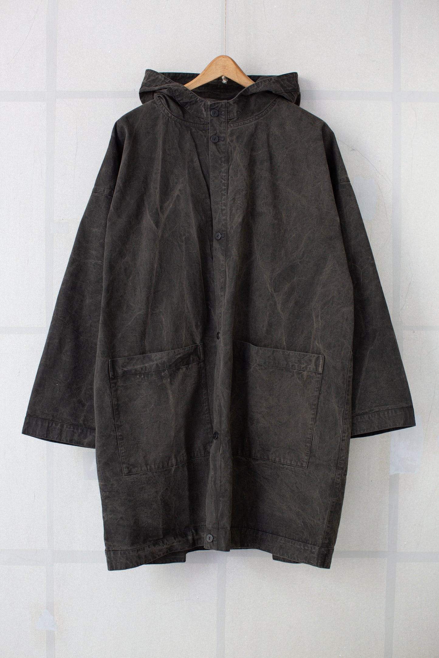 Charcoal gabardine coat