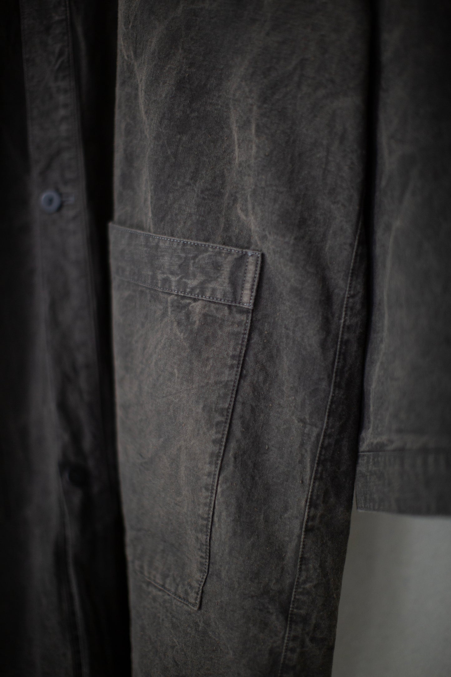 Charcoal gabardine coat