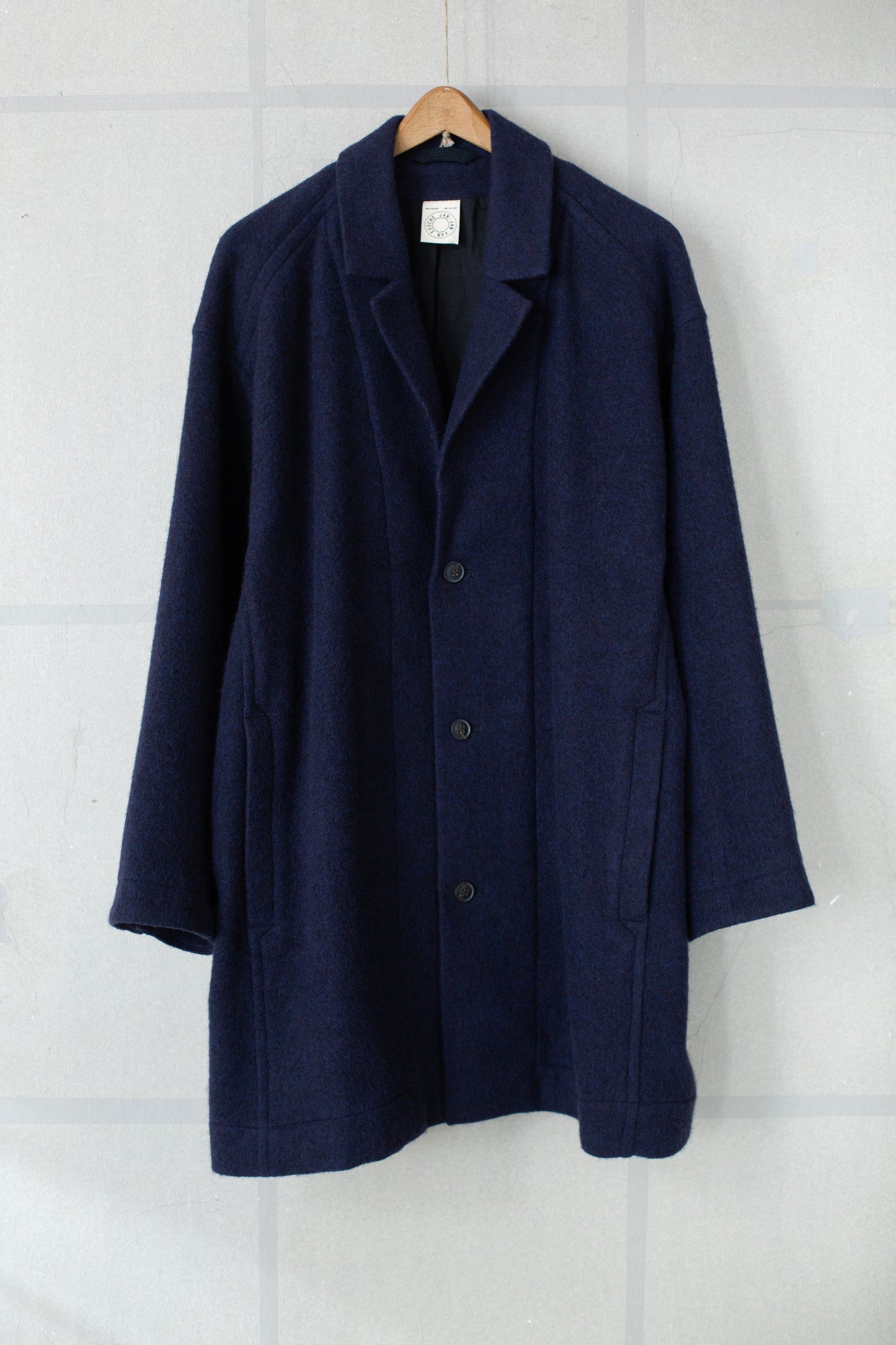COAT#33 - BRUSHED ALPACA WOOL MIDNIGHT