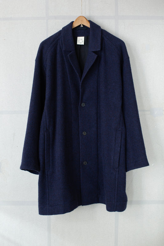 COAT#33 - BRUSHED ALPACA WOOL MIDNIGHT