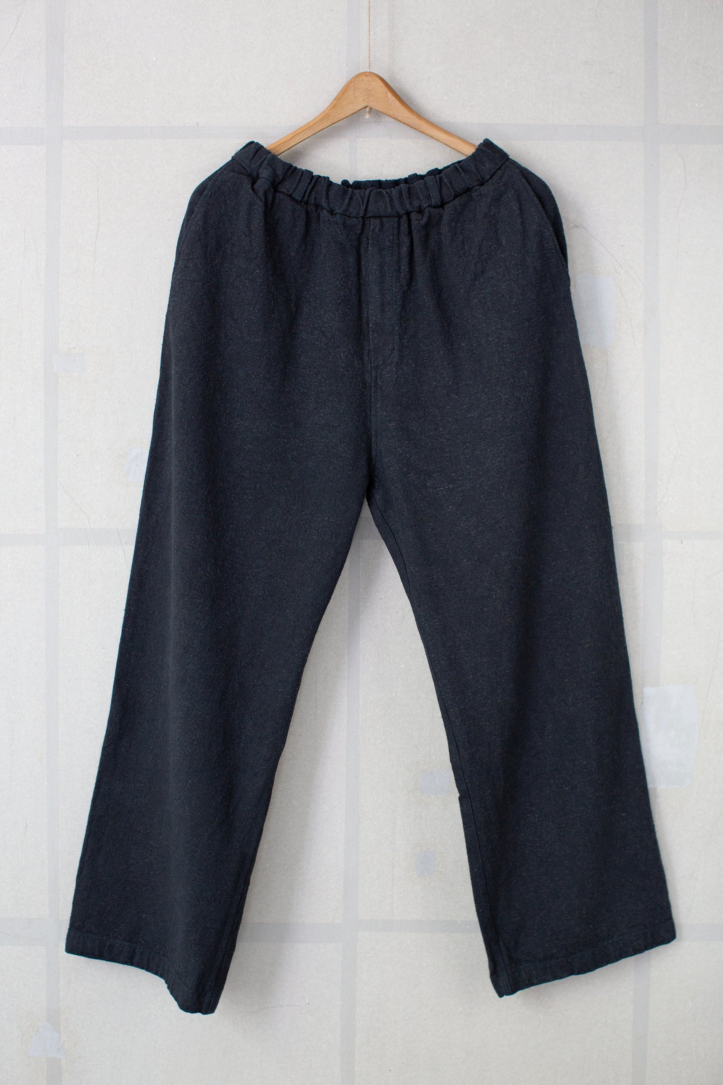 Charcoal navy straight-leg pants