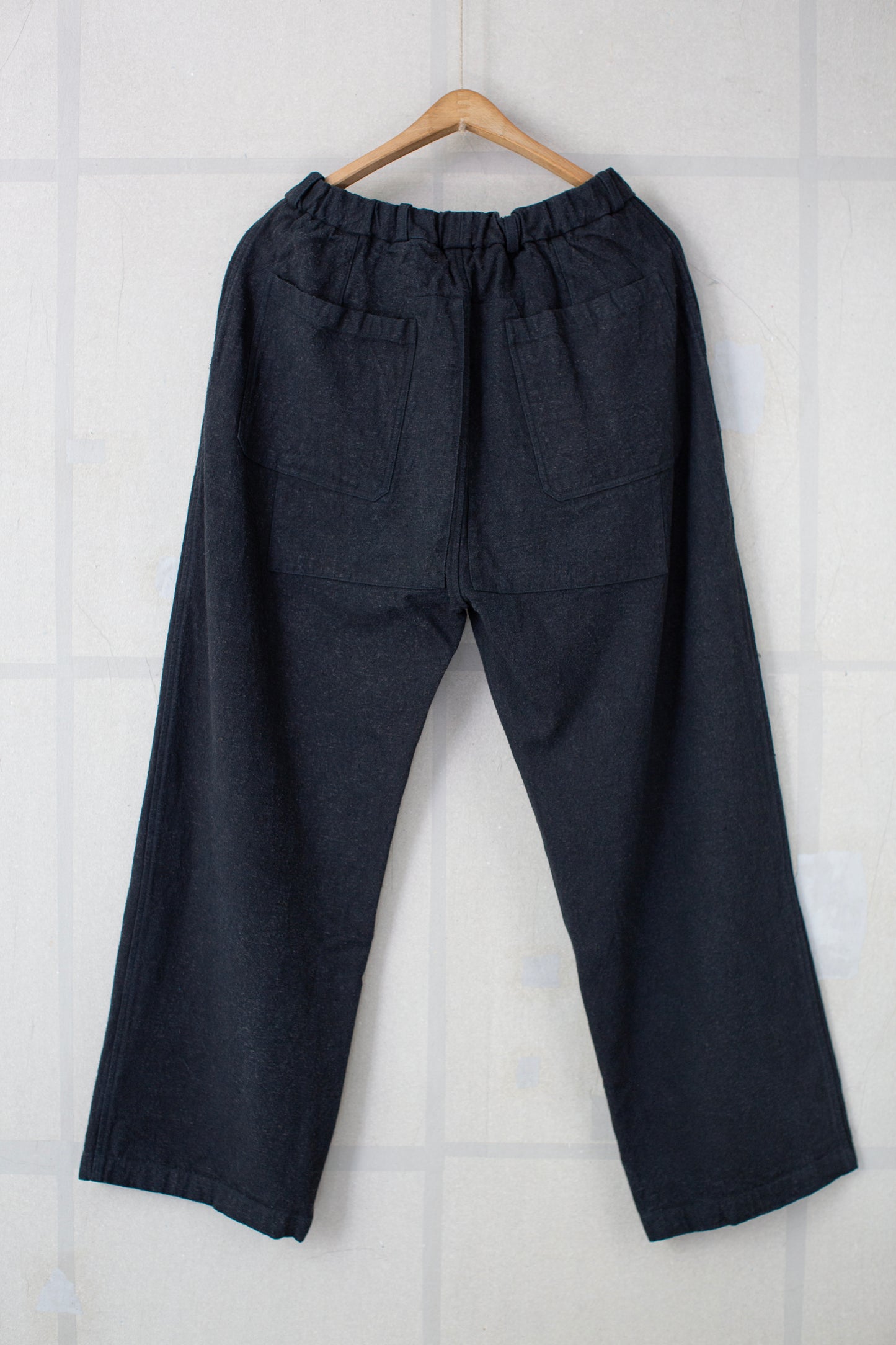 Charcoal navy straight-leg pants