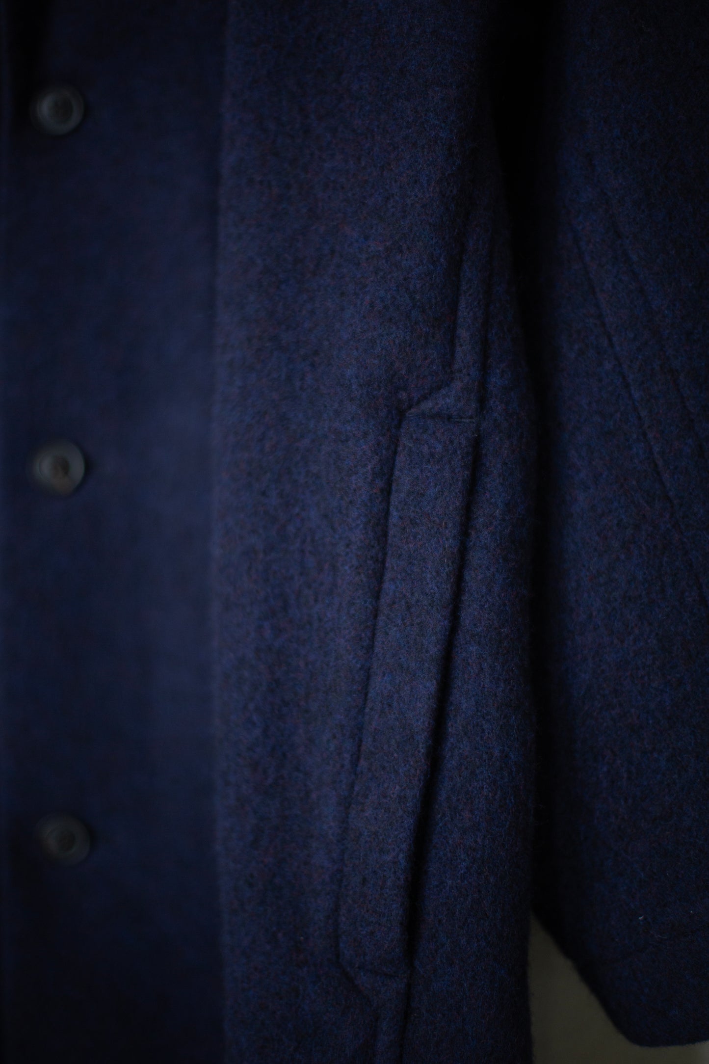 COAT#33 - BRUSHED ALPACA WOOL MIDNIGHT