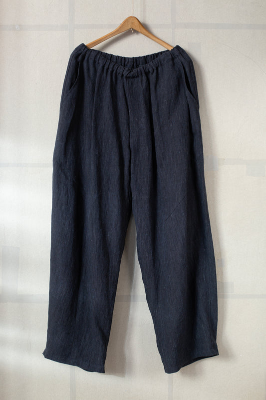 navy blue linen pants