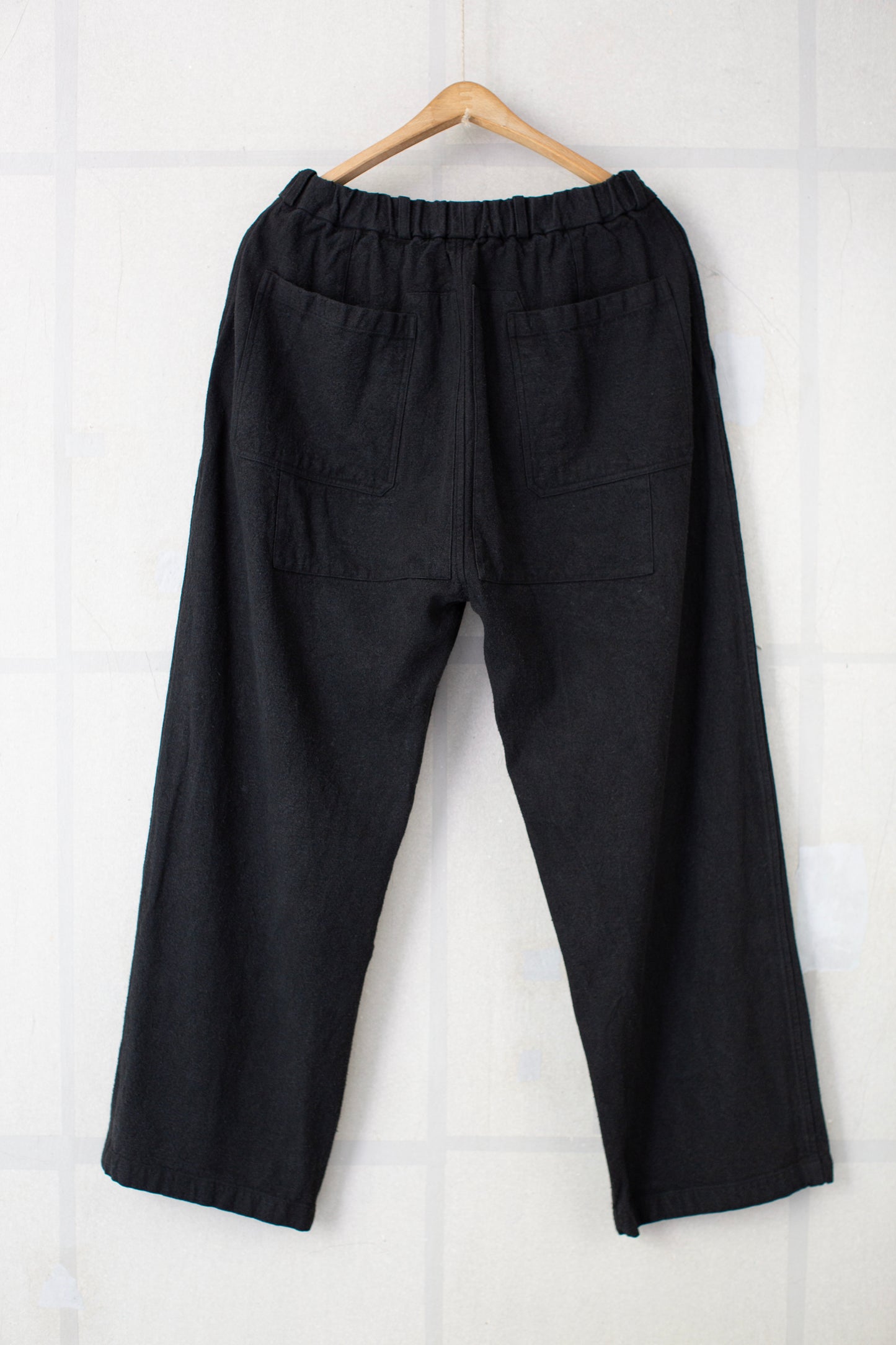 Black straight-leg pants