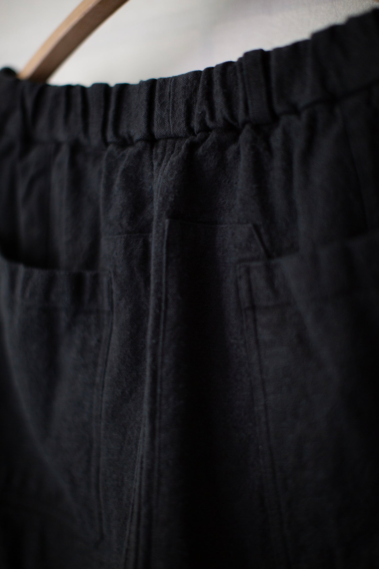 Black straight-leg pants