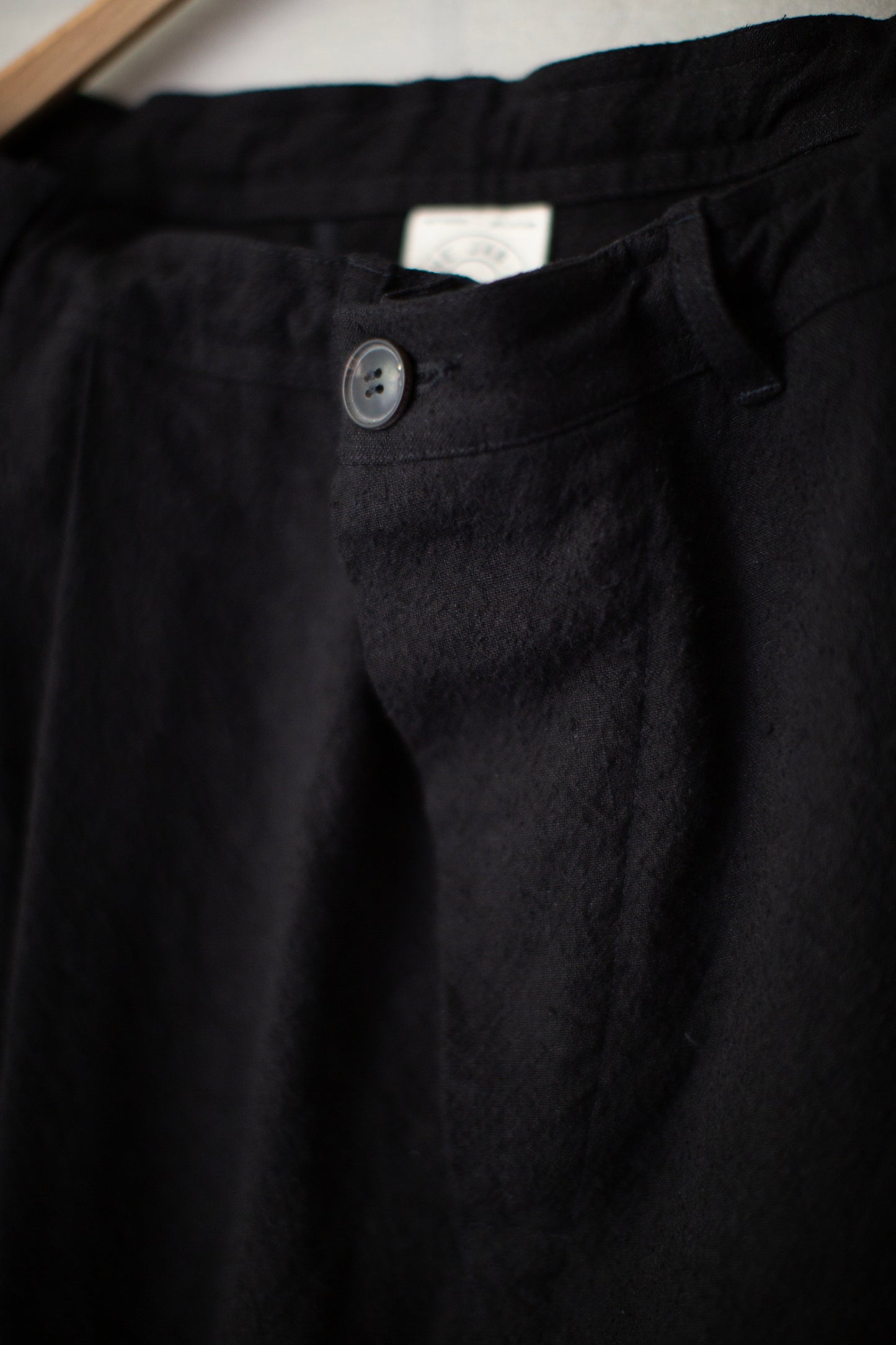 TROUSERS#92 - BLACK HEMP SILK NAPPY CLOTH