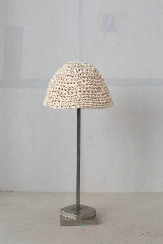 BEANIE#11 - LINEN COTTON YARN OFF-WHITE