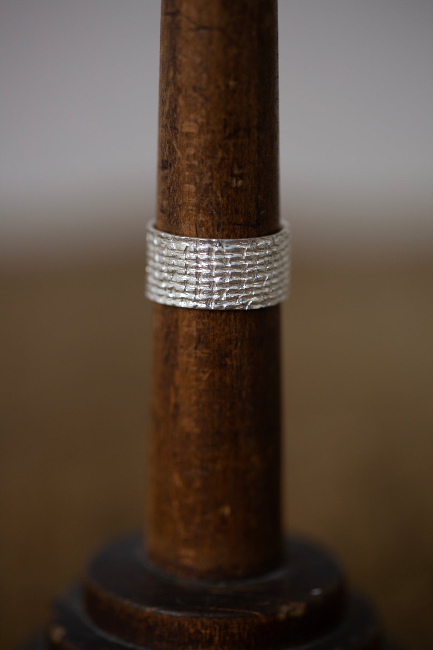 Embossed Silver Wide Ring