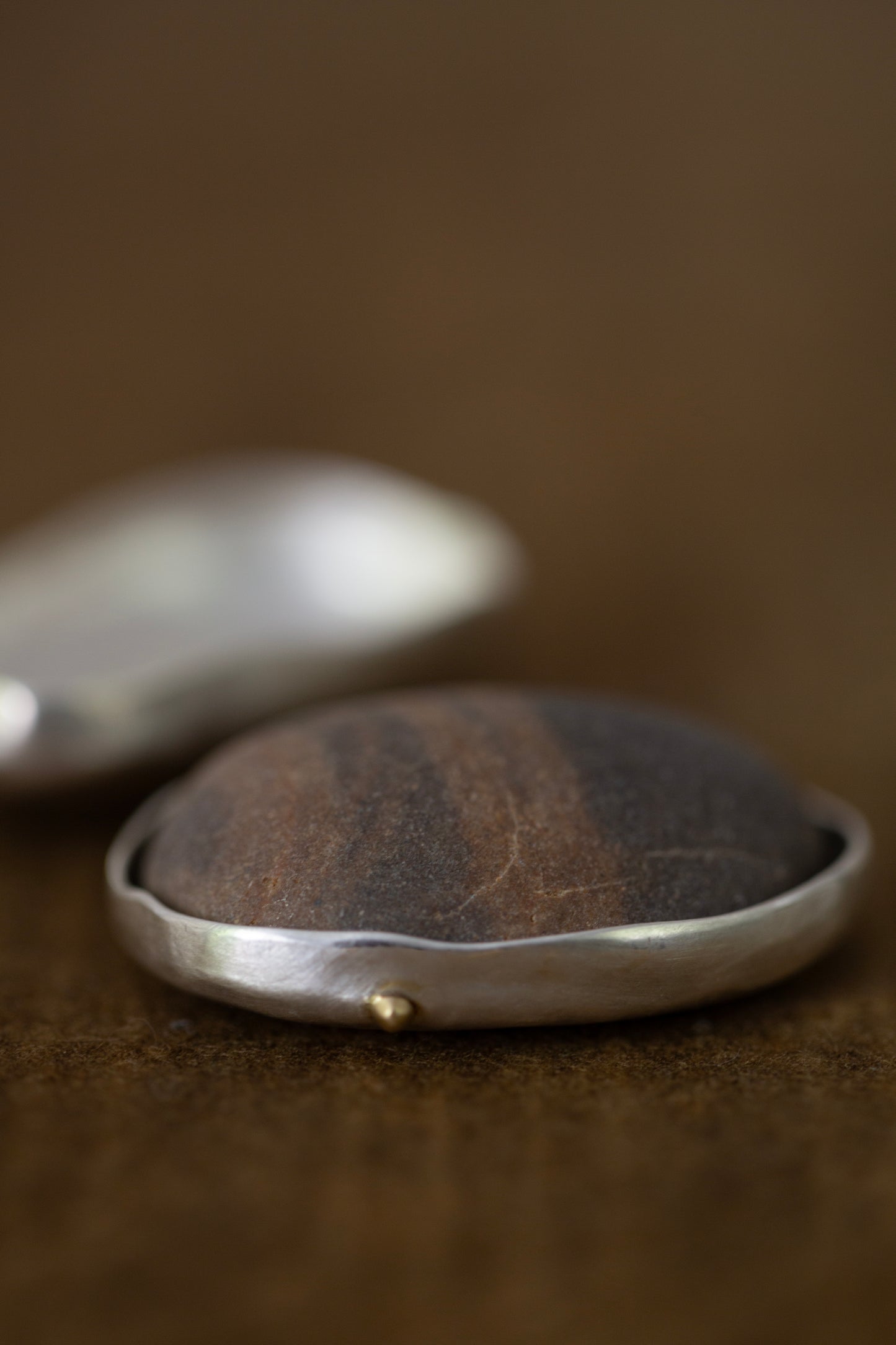 Ishiki -  a pure sterling silver stone vessel by Mayumi Utsunomiya
