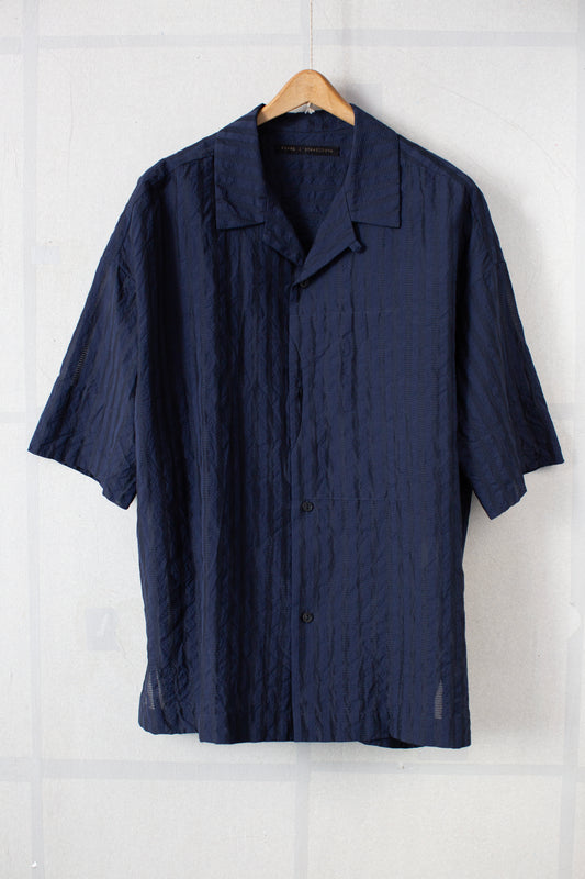 Blue Camp Shirt with Crescent Pocket