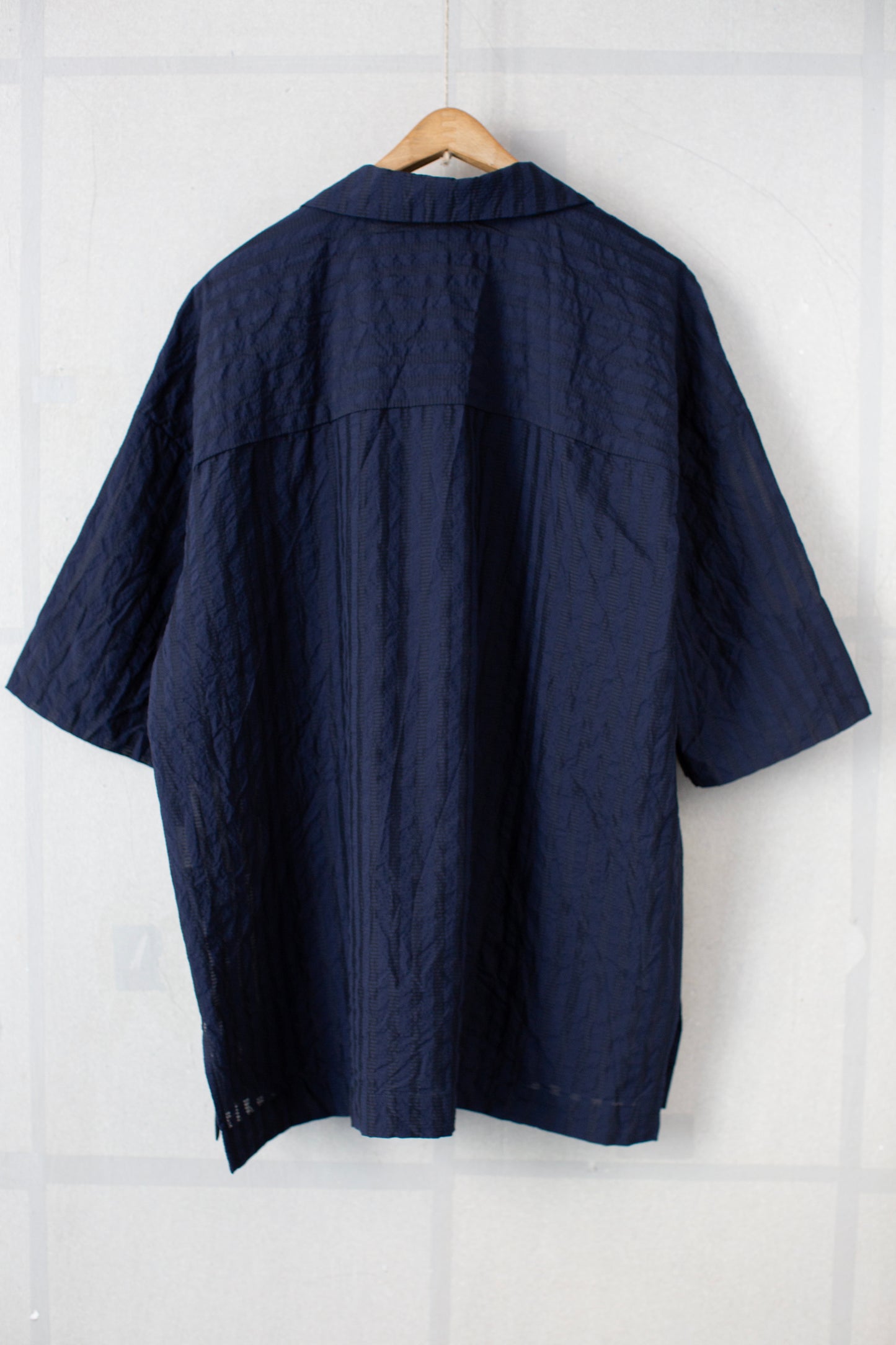 Blue Camp Shirt with Crescent Pocket