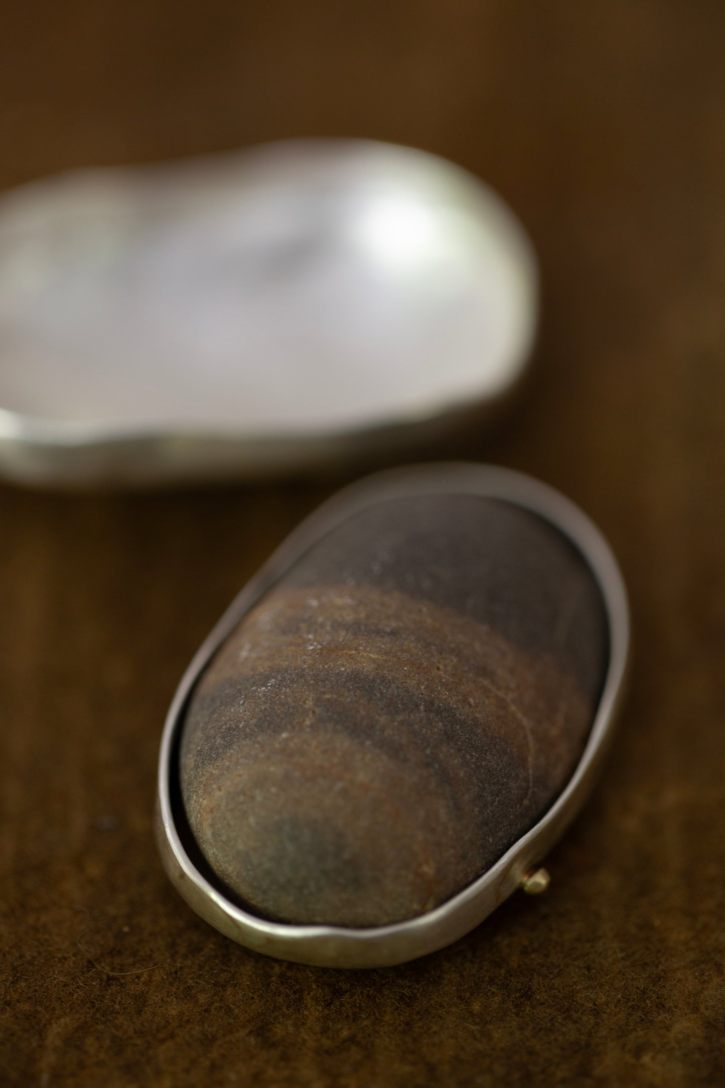 Ishiki -  a pure sterling silver stone vessel by Mayumi Utsunomiya