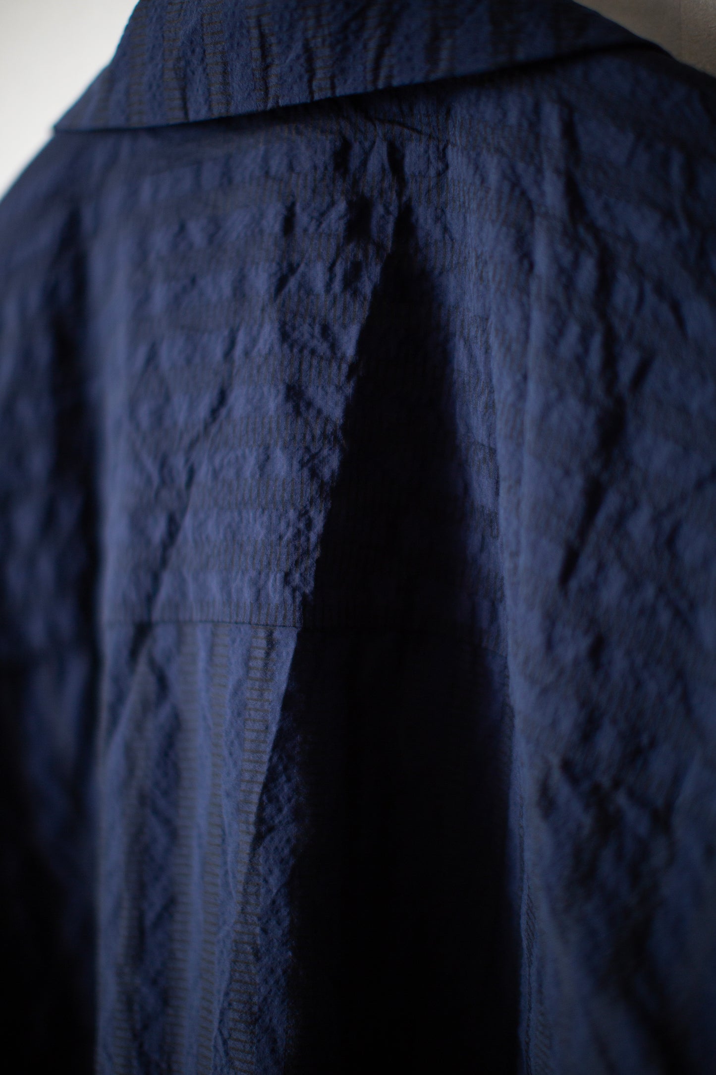 Blue Camp Shirt with Crescent Pocket