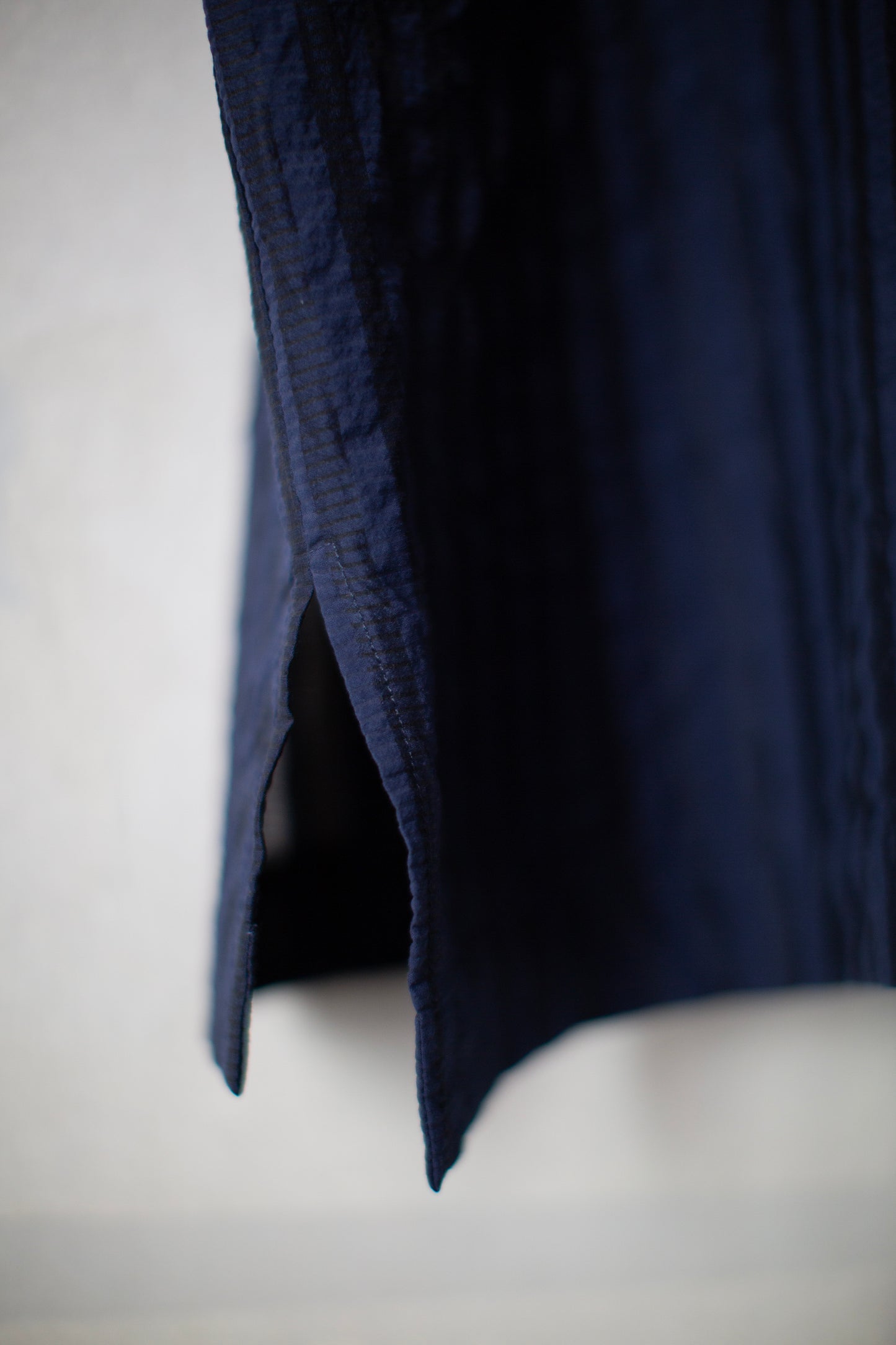 Blue Camp Shirt with Crescent Pocket