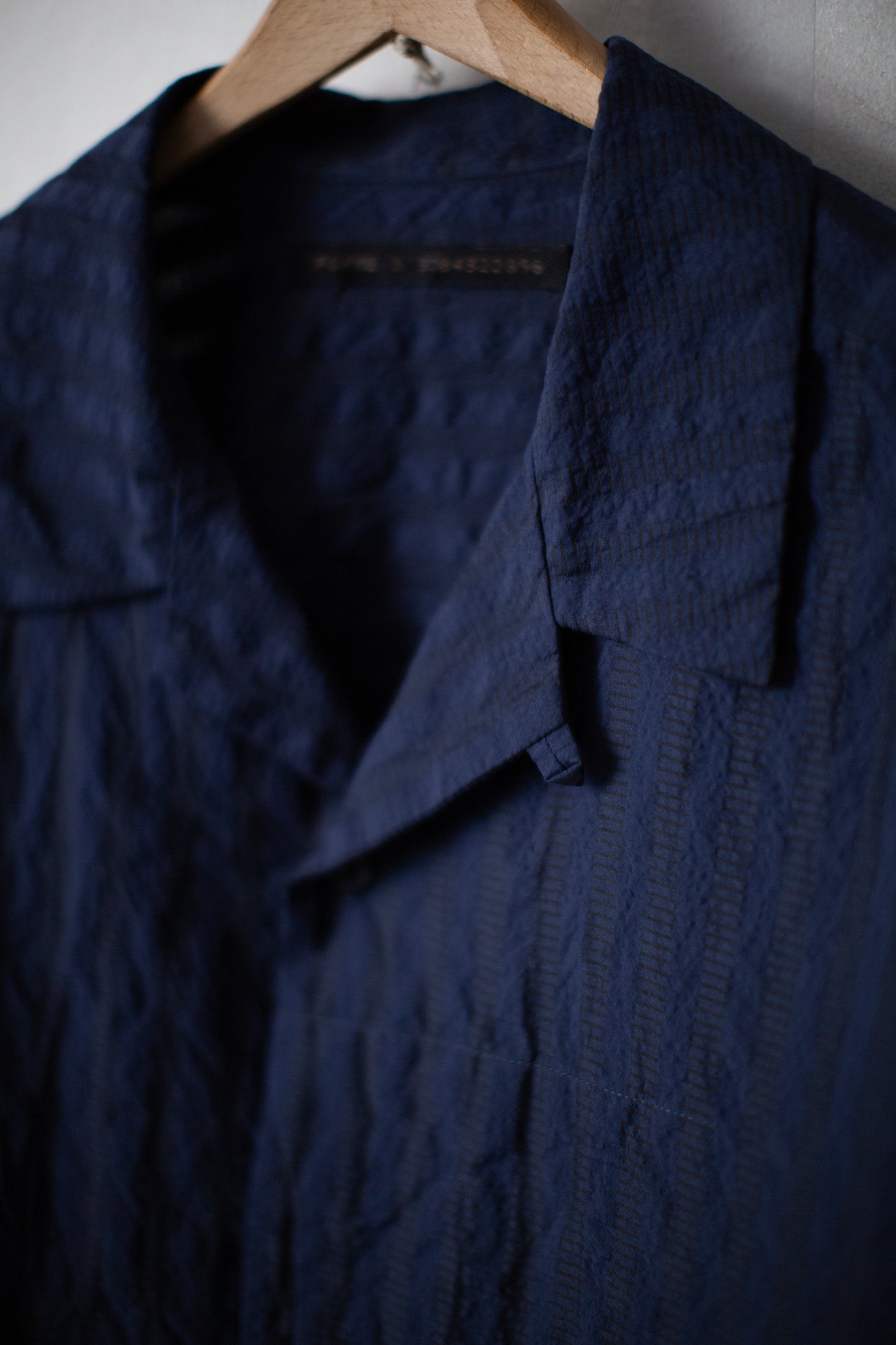 Blue Camp Shirt with Crescent Pocket