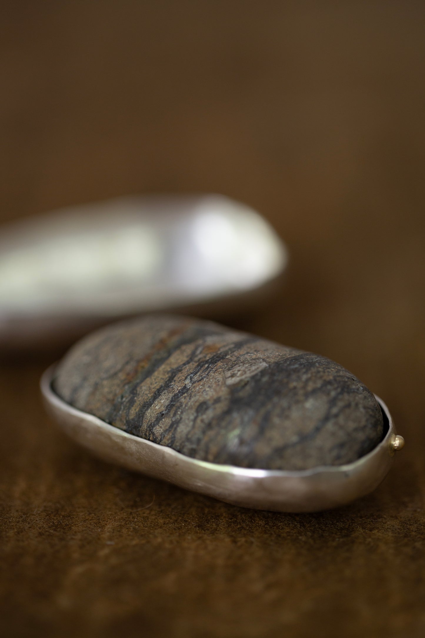 Ishiki -  a pure sterling silver stone vessel by Mayumi Utsunomiya