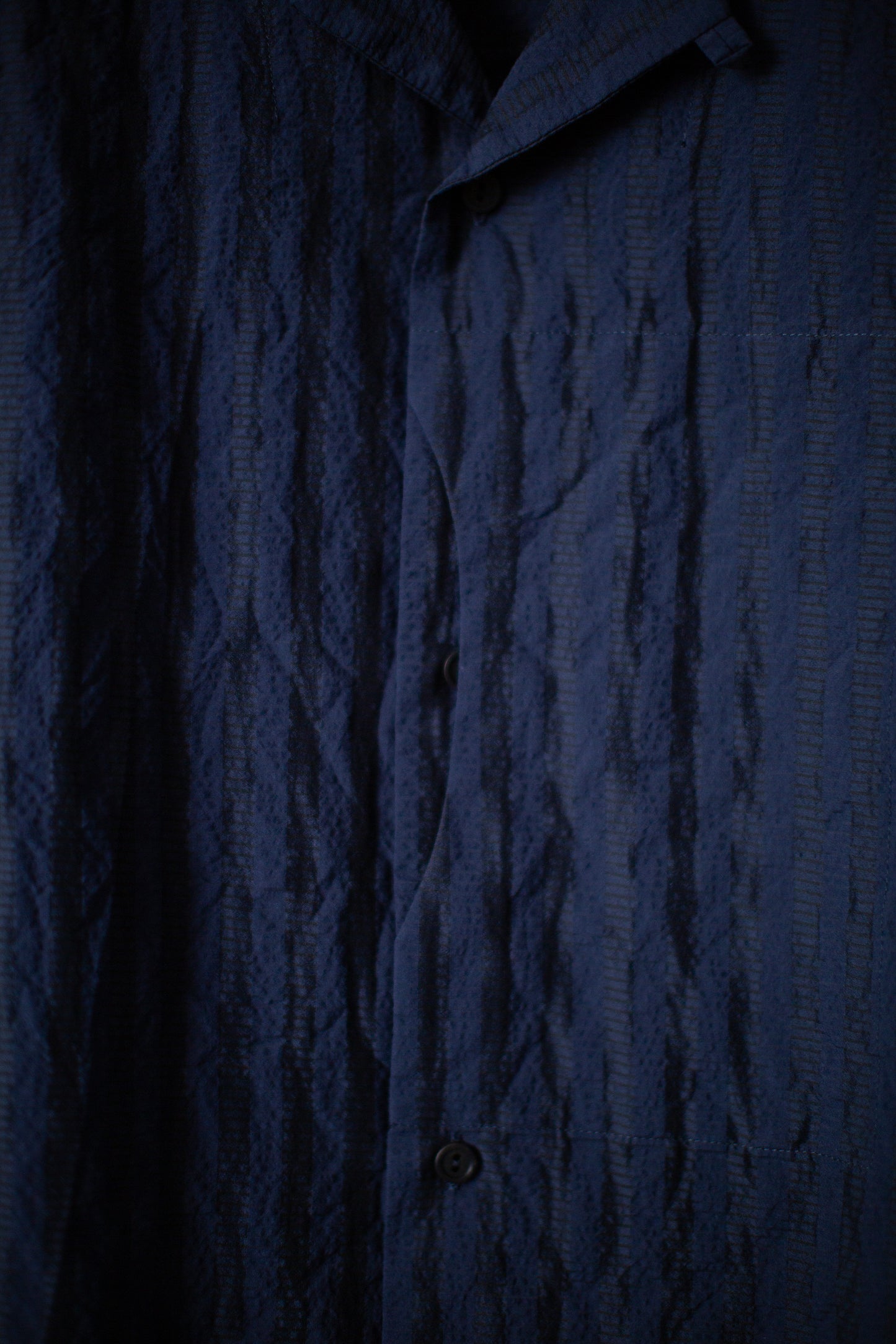 Blue Camp Shirt with Crescent Pocket