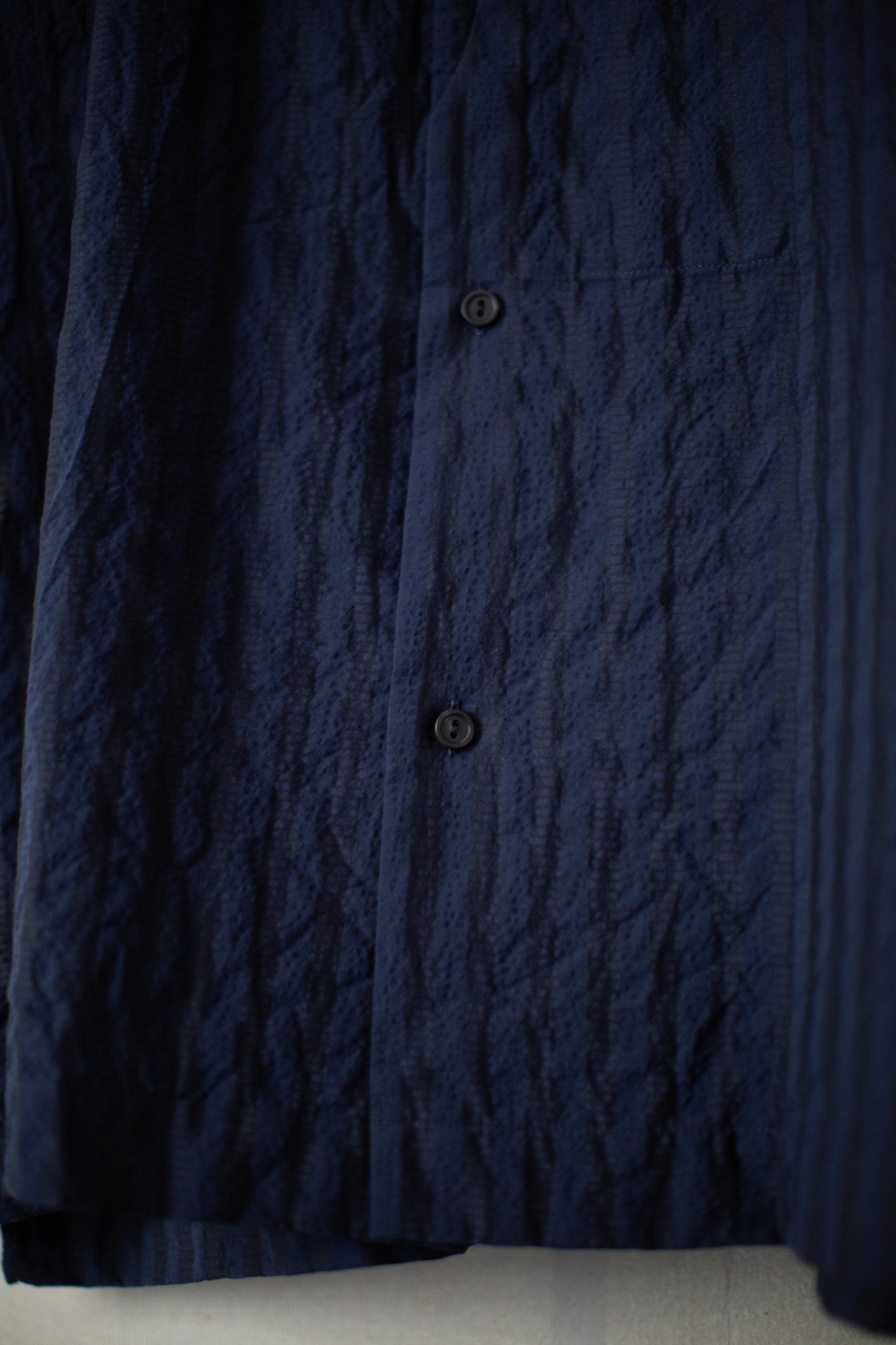 Blue Camp Shirt with Crescent Pocket