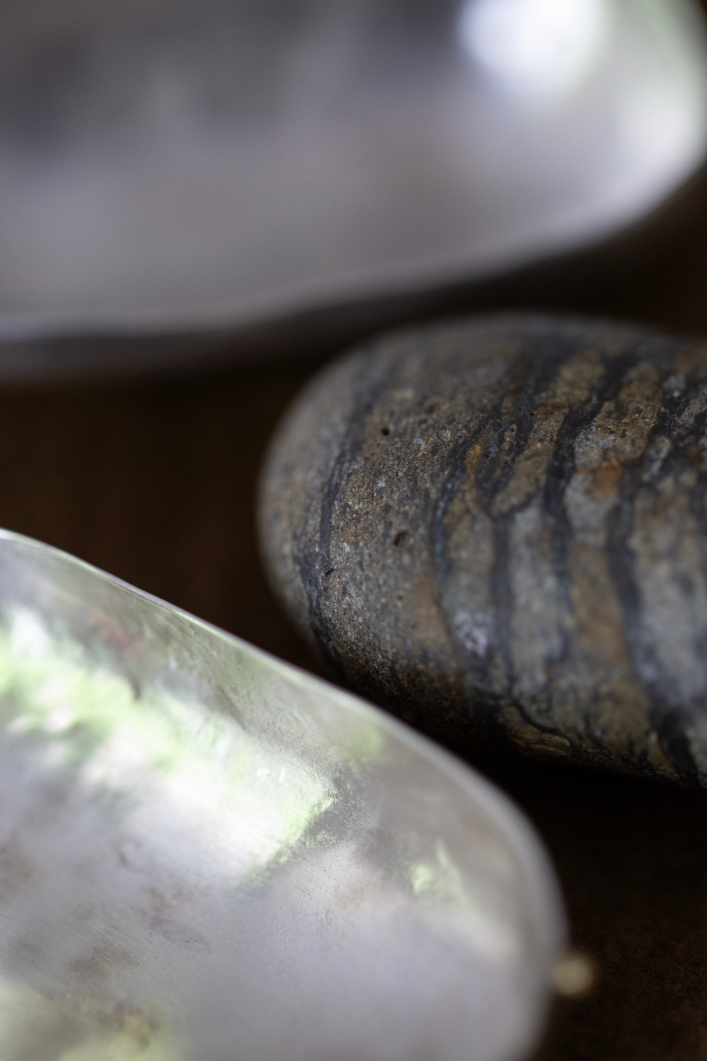 Ishiki -  a pure sterling silver stone vessel by Mayumi Utsunomiya