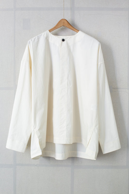 kinari silk mix powder cloth woven long sleeve tee
