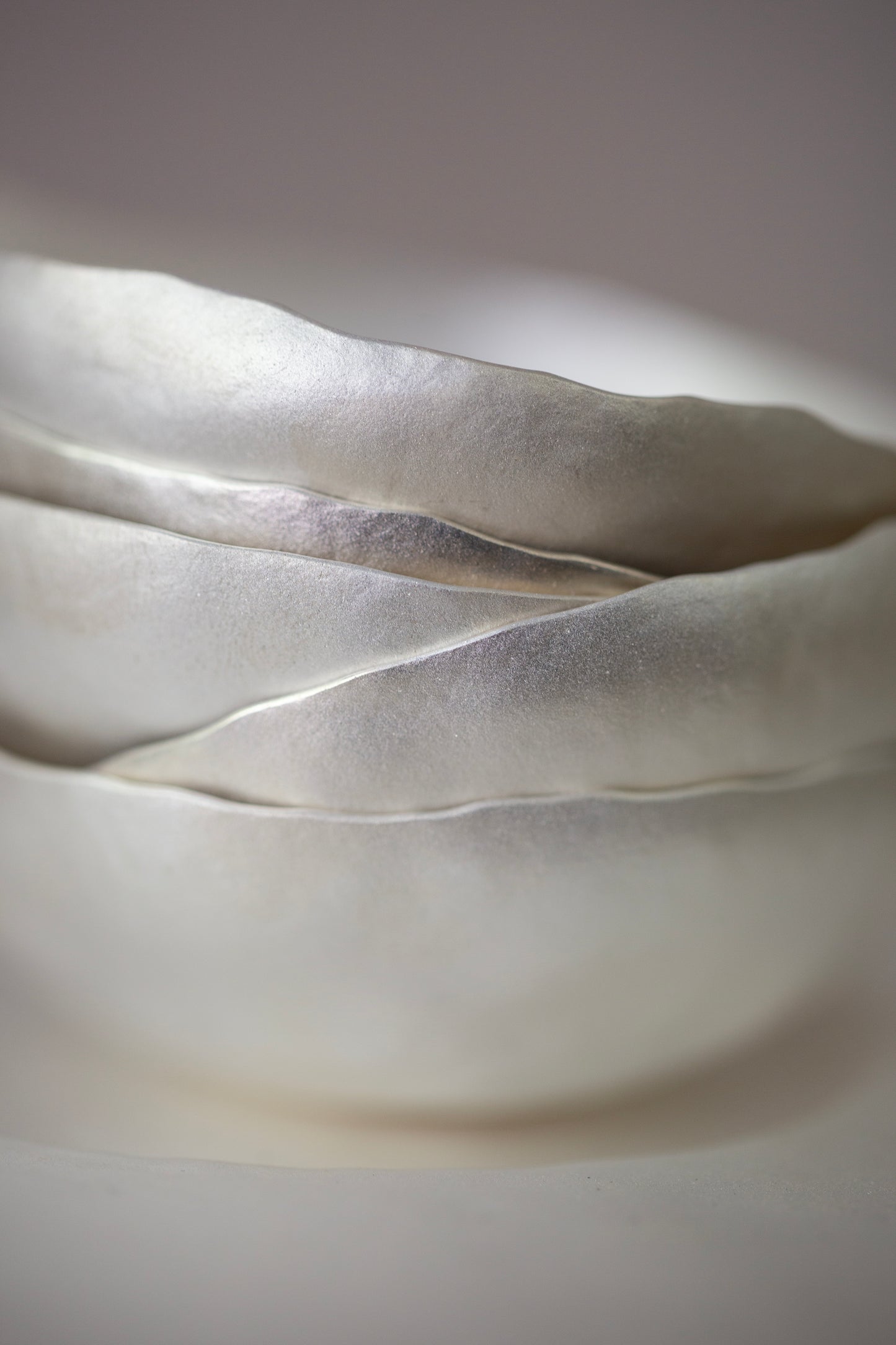 Set of sterling silver coated plate + cup by Mayumi Utsunomiya