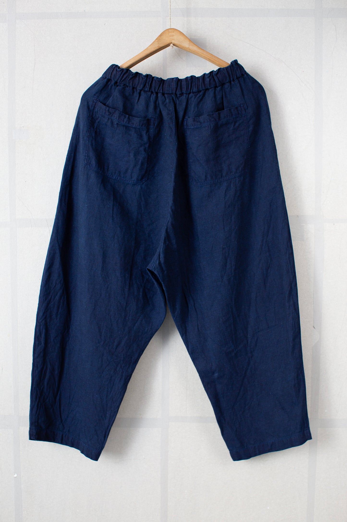 Dark natural indigo washi hemp pants