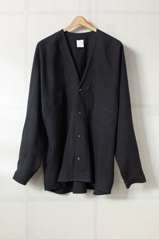 SHIRT#99 - LINEN SHIRTING BLACK