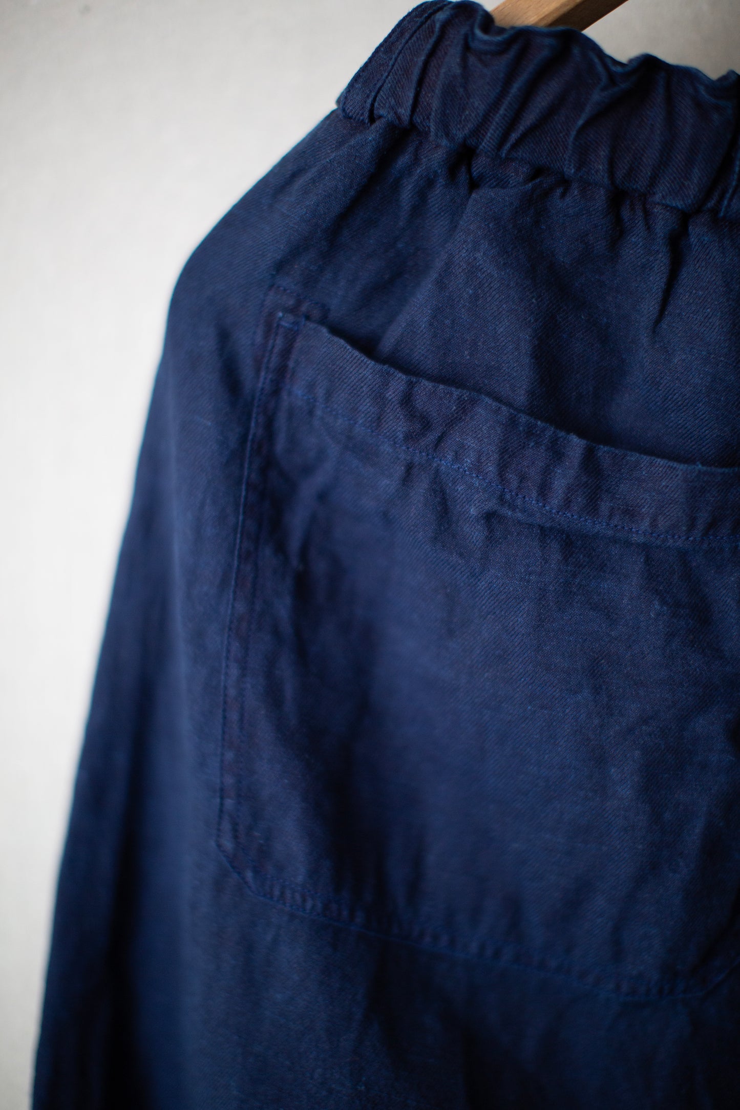 Dark natural indigo washi hemp pants