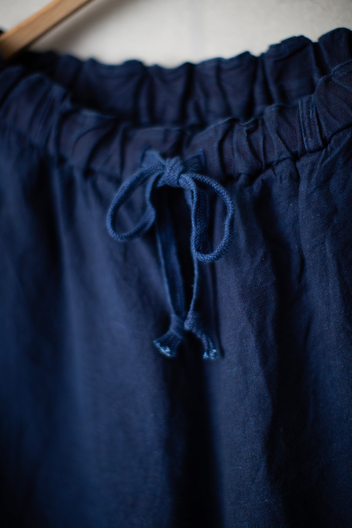 Dark natural indigo washi hemp pants