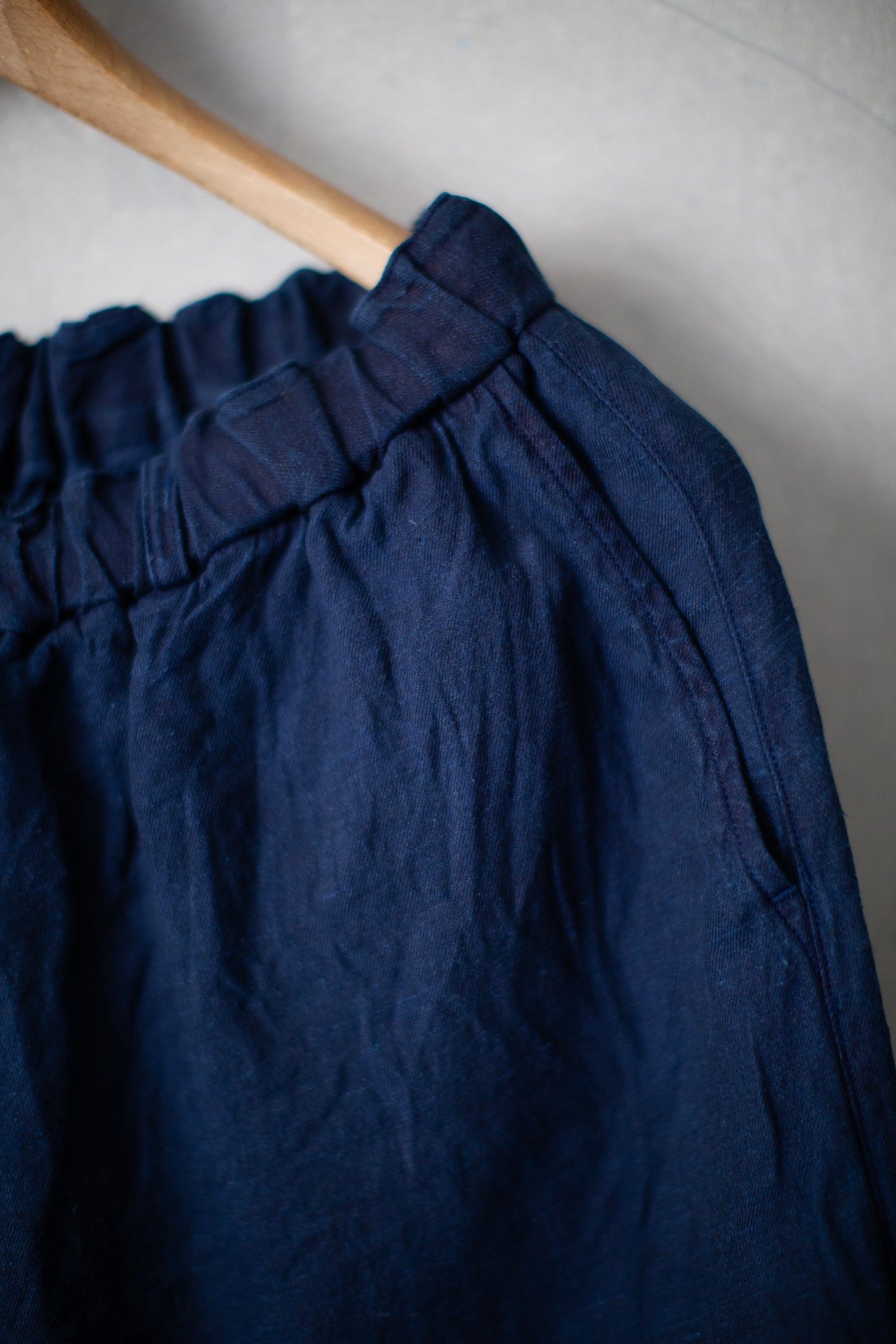 Dark natural indigo washi hemp pants
