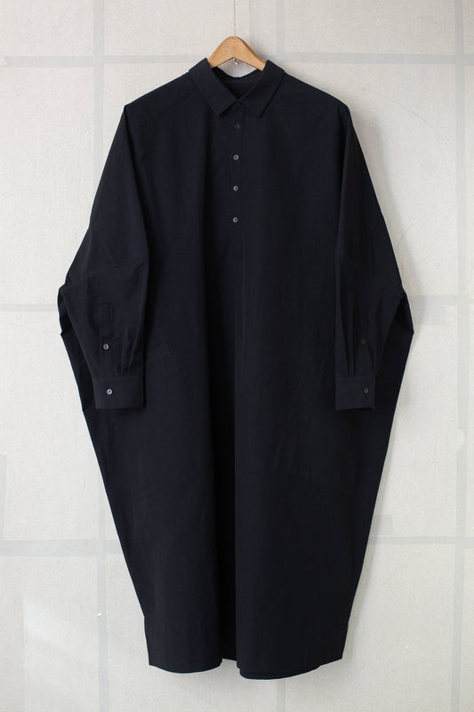 THE FRAMER DRESS IN STRUCTURED COTTON INK