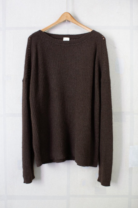 KNIT#78 - DARK BROWN YAK WOOL