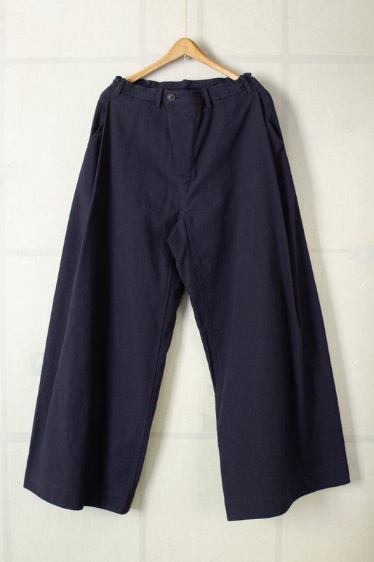TROUSERS#83 - COTTON WOOL WASHED TWILL MIDNIGHT