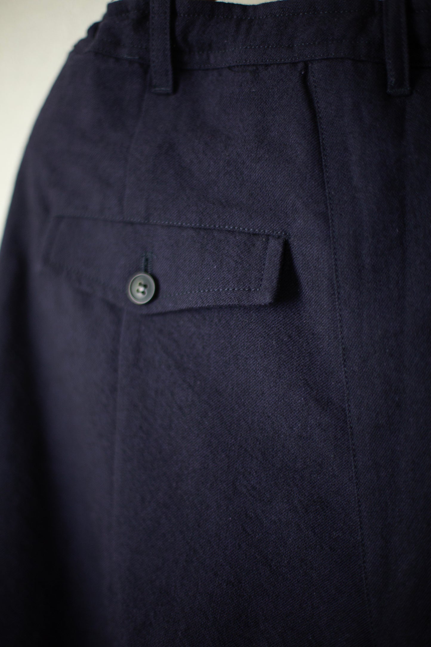 TROUSERS#83 - COTTON WOOL WASHED TWILL MIDNIGHT