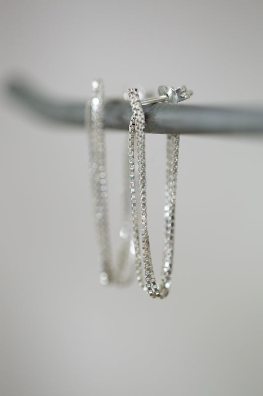 Pair Of Silver Chain Earrings M