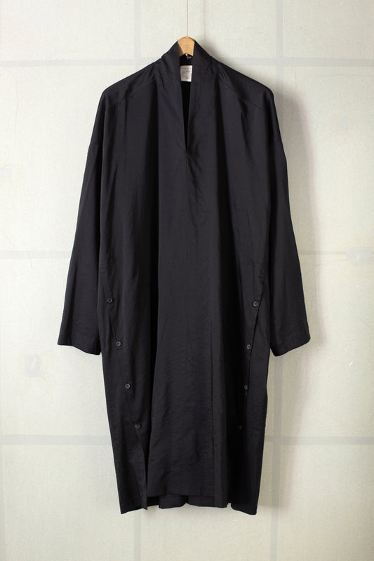 TUNIC#37 - BOILED WOOL SILK CLOTH BLACK