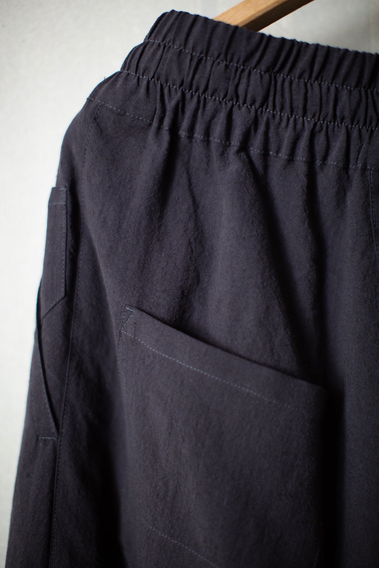 TROUSERS#91 - LINEN SILK SHIRTING SUMI KURO