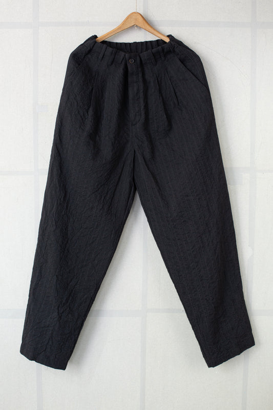 Off Black Tucked Loose Pants